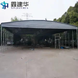 德州移动伸缩折叠遮阳蓬价格行情_室外环保电动喷漆房上门制作