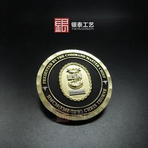 定制金属双面车花纪念币 金属烤漆纪念章 银泰外币厂家