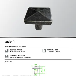 Hoone五金家具柜子抽屉拉手A6310单孔复古拉头批发直销支持定制