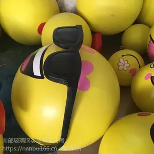 卡通QQ表情公仔摆件 玻璃钢雕塑装饰 水果造型摆放