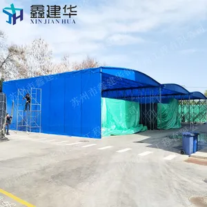 工厂大型推拉棚电动伸缩_环保伸缩喷漆房制作厂家