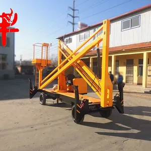 车载曲臂式升降机移动式高空作业车360度自由旋转电动液压升降梯