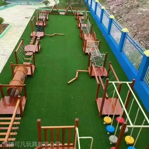 幼儿园组合滑梯 幼儿园户外实木滑梯 幼儿园攀爬梯