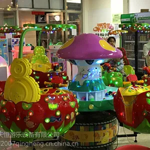 庆恒旋转射水蘑菇6座旋转儿童游乐射水鸭报价,厂家新品上市