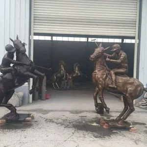 天津铸铜马球雕塑