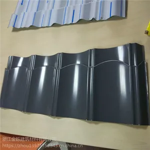浙江货源直销765型古风建筑专用彩钢别墅琉璃瓦