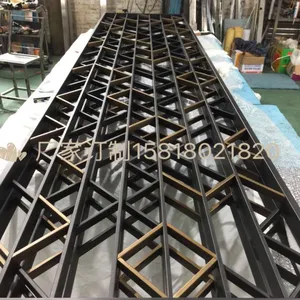 不锈钢屏风 不锈钢花格不锈钢隔断 黑金玫瑰金拉丝封釉处理