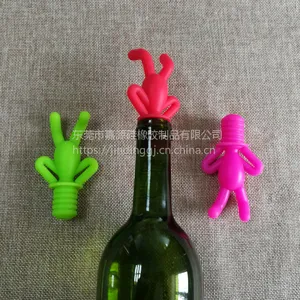 红酒促销礼品 小人硅胶红酒塞 葡萄酒密封保鲜硅胶塞