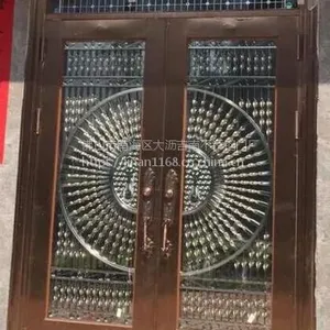 佛山吉南不锈钢门厂生产豪华304不锈钢玫瑰金防盗门