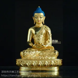 深圳天禅尼泊尔阿弥陀佛鎏金佛像批发 藏传***三宝佛铜佛像定做 纯铜精密鋳造