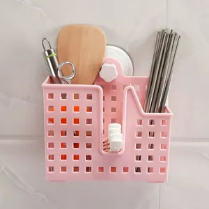 雷力厨房用品沥水筷笼/塑料吸盘筷子筒/简约三格单层沥水筷子架筷笼子餐具架