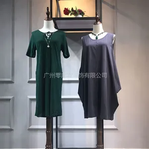 柯妮丝丽2018春夏装休闲棉麻风格连衣裙女装品牌折扣库存品牌折扣女装尾货批发