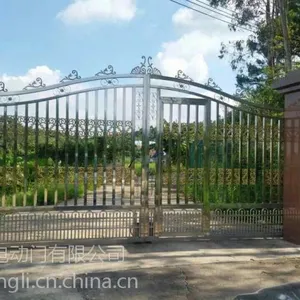 深圳迎利别墅平开电动门铝合金不锈钢铁艺电动大门