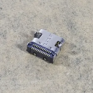 USB 3.1 Type-C母座 双排24Pin带柱高频四脚板上型USB母座