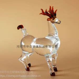 河间华企出售梅花鹿造型酒瓶 鹿玻璃白酒瓶