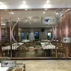 不锈钢屏风隔断玫瑰金弧形不锈钢屏风伟天盛专业加工定制