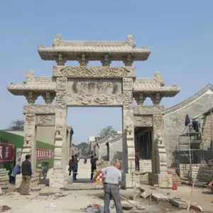 石材牌坊，村庄石雕牌坊，花岗岩牌坊，金玉石雕厂家
