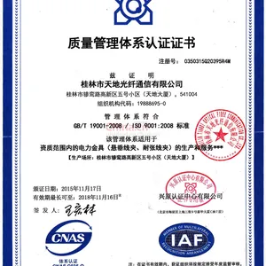 ISO9001质量认证体系证书