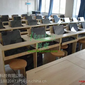 科桌 翻转电脑桌直销 机房用电脑桌 多媒体教室课桌 板式简约现代