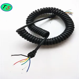 生产订做PU/TPU亮面雾面弹簧线 多芯弹弓线 电动工具螺旋线