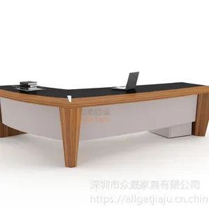 供应深圳众晟家具ZS-EX-035现代实木CEO弧形老板办公桌