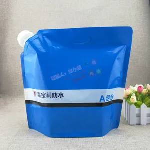 耐腐蚀液体袋定制 水性聚氨酯防水涂料站立袋 胶水油漆塑料吸嘴袋