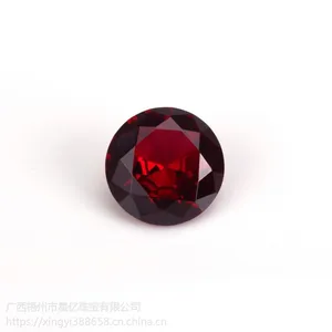 星亿珠宝直销圆形合成人造宝石红刚玉天然底裸石