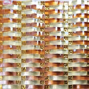 七彩色金箔玻璃电镀马赛克卫生间墙砖效果图瓷砖中式现代瓷砖批发