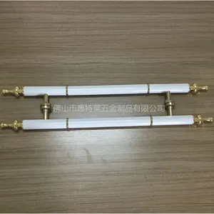 现货中式仿古大门拉手酒店不锈钢玻璃门拉手白色圆管门把手