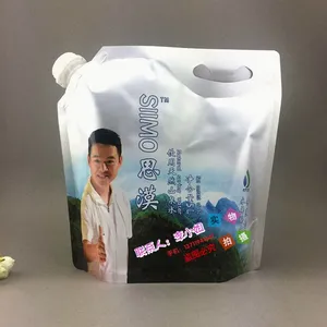 厂家订做5L***手提矿泉水铝箔袋 3公斤纯净水自立吸嘴袋 果汁包装袋