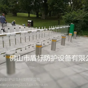 盾标防护不锈钢全自动一体升降柱,防撞升降挡车桩,小区全自动阻车柱