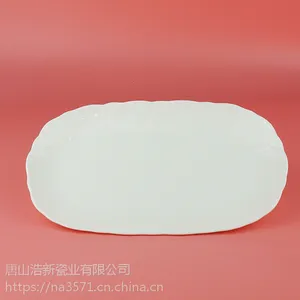 浩新瓷业厂家供应骨质瓷鱼盘 骨瓷浮雕鱼盘 家用专用盘