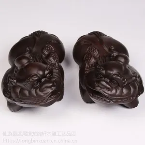 龙滨轩仙作红木工艺品黑檀木貔貅摆件家居摆设