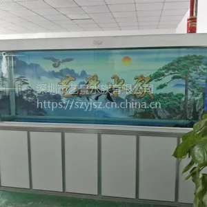 供应新款水族箱底部过滤龙鱼缸大型生态鱼缸 支持订制