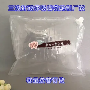 厂家供应10L餐厅果汁配送专用袋 三边封透明无菌酱料吸嘴袋 液体BIB盒中袋