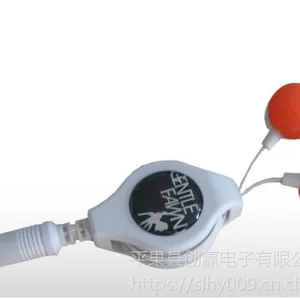印logo礼品耳机双拉伸缩耳机入耳式mp3不带唛外贸赠品耳机厂oem代工