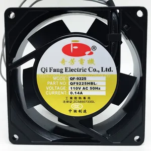 厂家供应QFA9225双滚珠110v轴流风机 大风量 纯铜线 长寿命交流散热风扇 机箱机柜散热风机