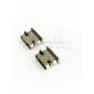 TYPE-C 16P母座 单排贴片 USB 3.1快充母头板上贴片带柱四脚插板 JDR