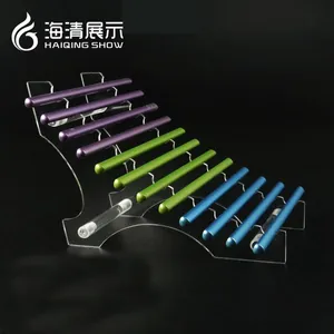 亚克力透明梯形眉笔展示架化妆品笔试样加眼线睫毛膏样品圆珠笔架有机玻璃陈列架