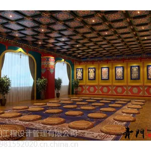 青门 寺庙装修 中式天花吊顶 古建筑装饰
