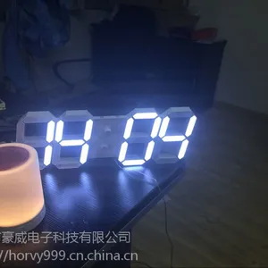 2016新款白色3D?LED时尚挂钟时钟 挂墙钟线路板厂家