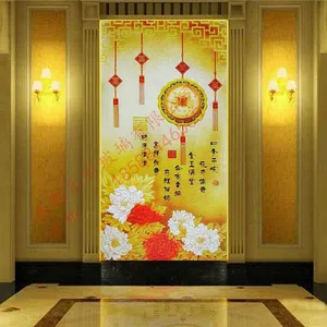 雕刻艺术玻璃背景墙