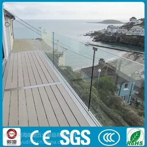 不锈钢管玻璃槽件立柱栏杆 全钢化玻璃 景观泳池厂家出口栏杆
