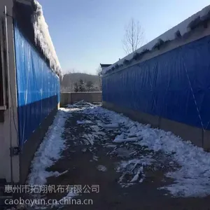 河南温氏拓翔保暖猪场卷帘布湖北pvc 批发养殖场帆布 手摇鸡舍牛棚羊舍窗帘 三防产业用布农业