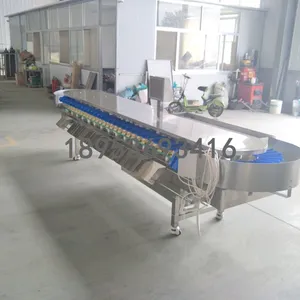 转盘式八级在线选别秤海鲜在线称重分选秤广利扇贝多级重量分选机