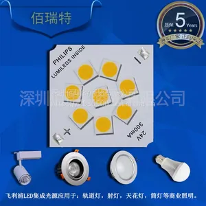 led投光灯射灯芯片光源板 10W铝基板飞利浦集成足瓦贴片灯珠