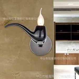 铭星灯饰烟斗壁灯厂批发创意卧室床头壁灯艺术客厅楼梯间阳台壁灯