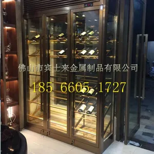 定制不锈钢恒温酒柜 不锈钢双开门葡萄恒温酒柜 别墅/KTV/酒店红酒柜