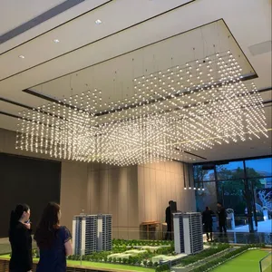光立方厂家铭星灯饰专业定制工程灯大厅LED满天星方格吊灯售楼部沙盘区光立方吊灯直接工厂