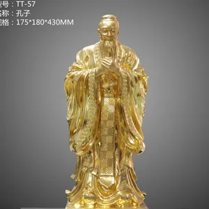 深圳天禅关帝君铜雕佛像摆件 贴金箔铜关公像 ***家居******开业礼品大